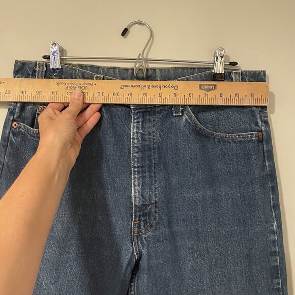 VINTAGE Levi’s Orange Tab Jeans Mens 36x34 Blue Faded 80s Boot Cut 20517 0217 - Picture 5 of 12